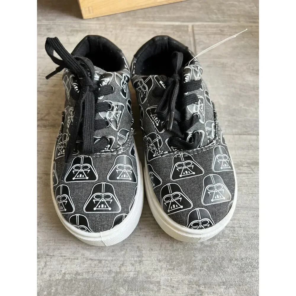 Star Wars Little Boys Kids Sneakers 92504 Darth Vader Black Gray NEW Shoes 13